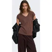 ONLY - ONLSILVERY S/S V NECK LUREX TOP JRS Dames Top
