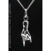 MOOYE ® - Collectie Zilveren Duivelshand groot ketting hanger