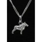 MOOYE ® - Collectie Zilveren Schipperke ketting hanger - klein