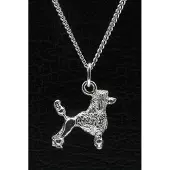 MOOYE ® - Collectie Zilveren Koningspoedel met staart ketting hanger - groot