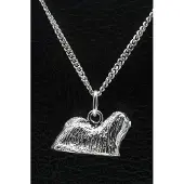 MOOYE ® - Collectie Zilveren ilhasa apso ketting hanger - groot