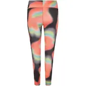 Diadora Figurenvormende sportleggings voor dames (Zwart/Koraal)