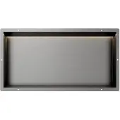 Guido Gusto Gun Metal RVS Inbouwnis 30x60x7cm met tegelflens en RGB verlichting