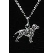 MOOYE ® - Collectie Zilveren Irish water spaniel ketting hanger - klein
