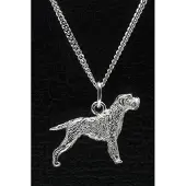 MOOYE ® - Collectie Zilveren Griffon korthals ketting hanger - groot