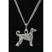 MOOYE ® - Collectie Zilveren Afgaanse windhond ketting hanger - klein