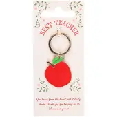 Something Different - Best Teacher Apple Sleutelhanger - rood en goud - appel leraar kado