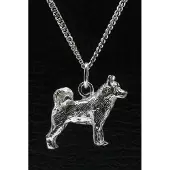 MOOYE ® - Collectie Zilveren Alaska malamute ketting hanger - groot
