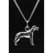 MOOYE ® - Collectie Zilveren Rhodesian ridgeback pronkrug ketting hanger - groot