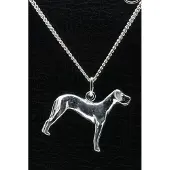 MOOYE ® - Collectie Zilveren Deense dog ketting hanger - groot
