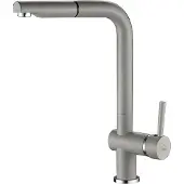 Laveo Grijze keukenkraan LUNA BLZ_969D met uittrekbare en verstelbare uitloop, eenvoudige installatie, keramische cartridge en vermindert het waterverbruik
