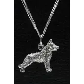 MOOYE ® - Collectie Zilveren Picardische herder ketting hanger - groot