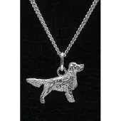 MOOYE ® - Collectie Zilveren Gordon setter ketting hanger - klein