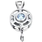 MOOYE ® - Collectie Zilveren Duik reel met blauw kristal kettinghanger