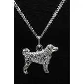 MOOYE ® - Collectie Zilveren Wetterhoun ketting hanger - groot
