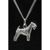 MOOYE ® - Collectie Zilveren Irish blue terrier ketting hanger - groot
