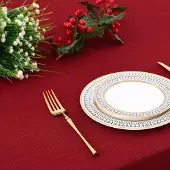 Unyqoos Elegant rood tafelkleed met linnen uitstraling en waterafstotende eigenschappen