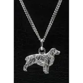 MOOYE ® - Collectie Zilveren Engelse springer spaniel ketting hanger - groot
