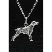 MOOYE ® - Collectie Zilveren Duitse staander draadhaar ketting hanger - groot