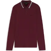 BOSS Plisy poloshirt bordeaux katoenpiqué
