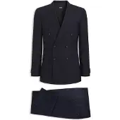 BOSS Tweedelig slim-fit pak van gestreepte stretchwol