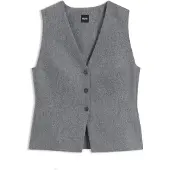 BOSS Slim-fit gilet van gemêleerd flanel