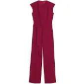 HUGO Jumpsuit van crêpe met riem