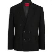 HUGO Modern-fit blazer van twill met hoogwaardig stretchmateriaal