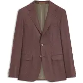 BOSS Regular-fit blazer van scheerwol met zijde