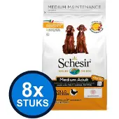 Schesir 8x Hondenvoer Droog - Onderhoud Mini Rassen - Kip - 800g