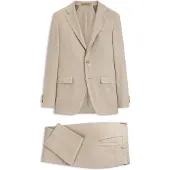 BOSS Slim-fit kostuum van Italiaans kasjmier met microdessin Maat 48