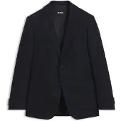 BOSS Slim-fit blazer van scheerwol met ruitdessin