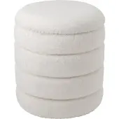 J-Line poef met deksel MDF wit - Ø 42 cm - 48 cm