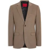 HUGO Extra slim-fit colbert van gemêleerd flanel Maat 106