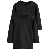 Next - Jongens - Set van 2 effen T-shirts met lange mouwen - Zwart