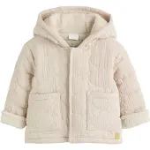 Next - Pasgeboren unisex - Babyjasje met gewatteerd Crinkle Bear-motief - Crème