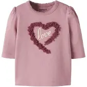 Name it Shirt 'NBFNULLA' crème / mauve / bessen
