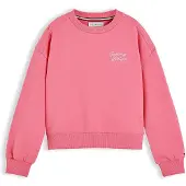 Tommy Hilfiger sweater met tekst - roze Tekst - maat 128