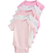 Next Rompertje/body pink / poederroze / wit