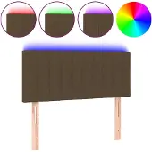 vidaXL Hoofdbord LED 90x5x78/88 cm stof donkerbruin
