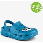 Coqui Kinderklompen Cody-Clog, blauw, gemaakt van Coquiair-materiaal, antibacterieel, antislip, laat geen afdrukken achter