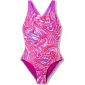 Speedo Badeanzug - Print Splashback - Neon Jelly - - 9-10 Jahre (134-140) - Bademode