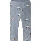 Name it Leggings 'NBMOTTOMAN JOHN' donkerbeige / duifblauw / wit