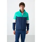 Tommy Life Heren Kleurgeblokte Zip Sweatshirt en Broek Set