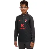 Puma AC Milan Trainingstrui 1/4-Zip 2026-2027 Kids Donkergrijs Rood
