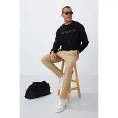 Tommy Life Heren Gedrukt Ronde Hals Sweatshirt