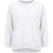 Ulla Popken - Dames - Long sweatshirt oversized ronde hals lange mouwen - Off-white - Maat 54+