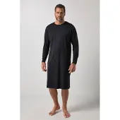 JP 1880 Regular Fit nachtjapon zwart, Effen