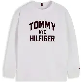 Tommy Hilfiger longsleeve met logo - wit Jongens Katoen Ronde hals Logo - maat 140