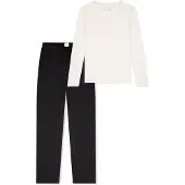 Schiesser Pyjama 'Mix & Relax' zwart / wit